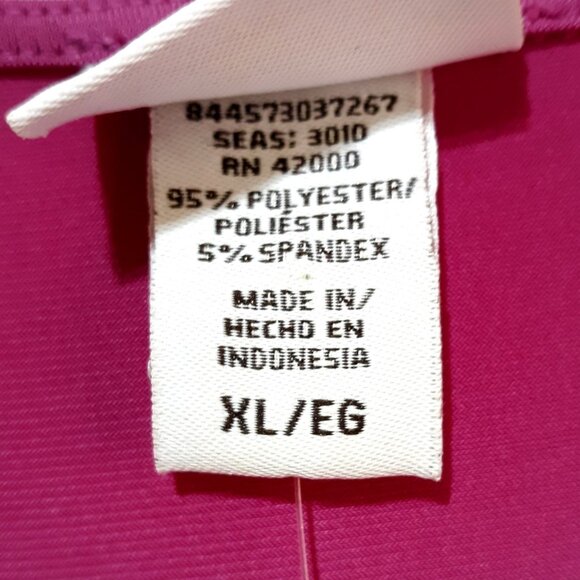 Jaclyn & Smith Womens XL Draped Neck Short Sleeve Top In Vibrant Magenta NOS - Picture 5 of 5